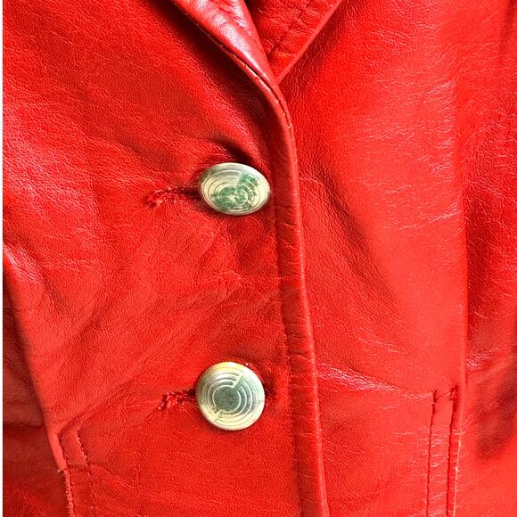 Luskeys Private Collection Women’s Red Leather Fringed Waist Jacket Stunning - Picture 4 of 10